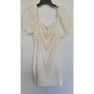 ASTER White Puff Sleeve Mini Dress